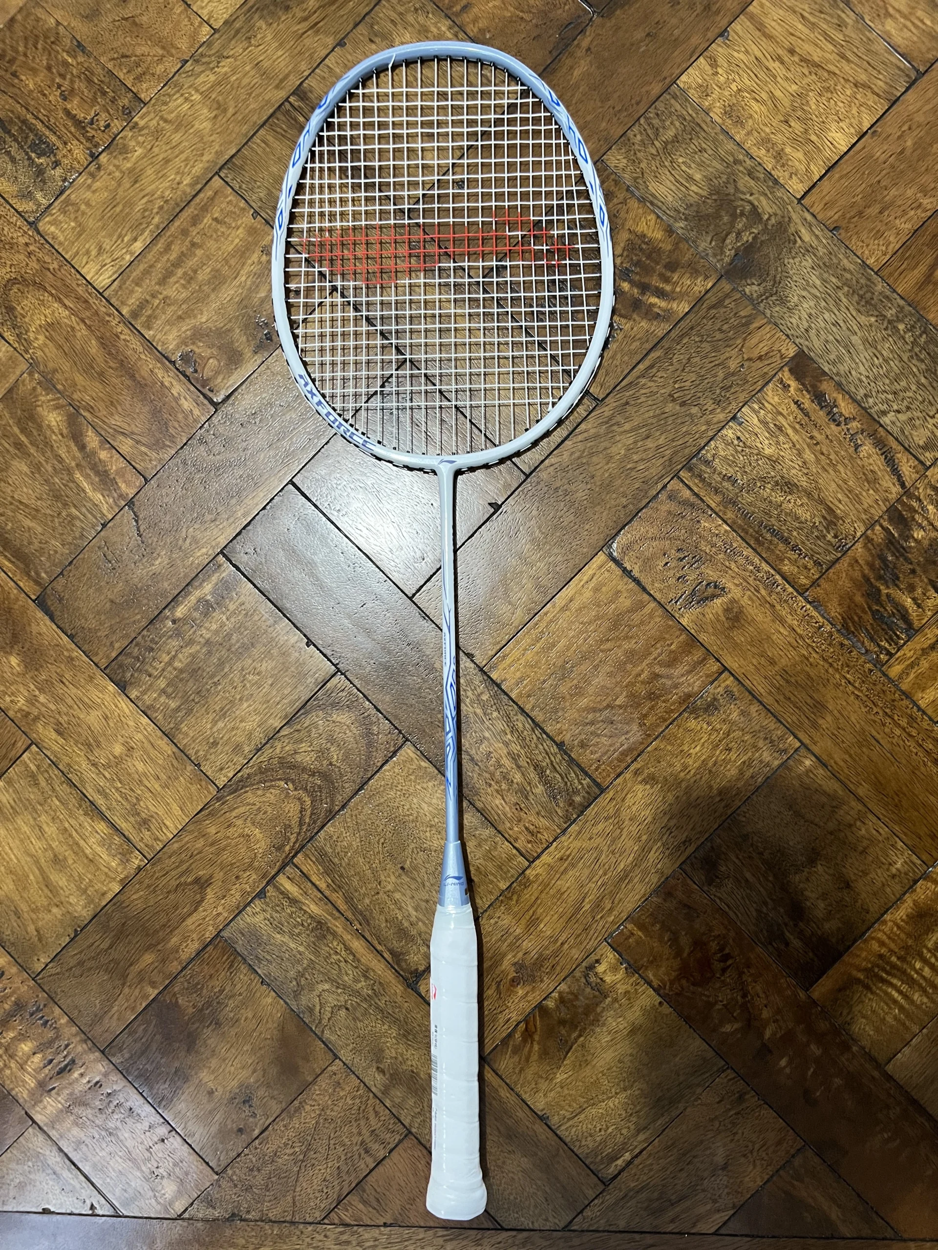 Li-Ning AXForce 9 Badminton Racquet – Carbon Fibre – 85g+ (Pearl White Cyanine Blue) 3 Cyanine Blue Racquet racket badminton OSC