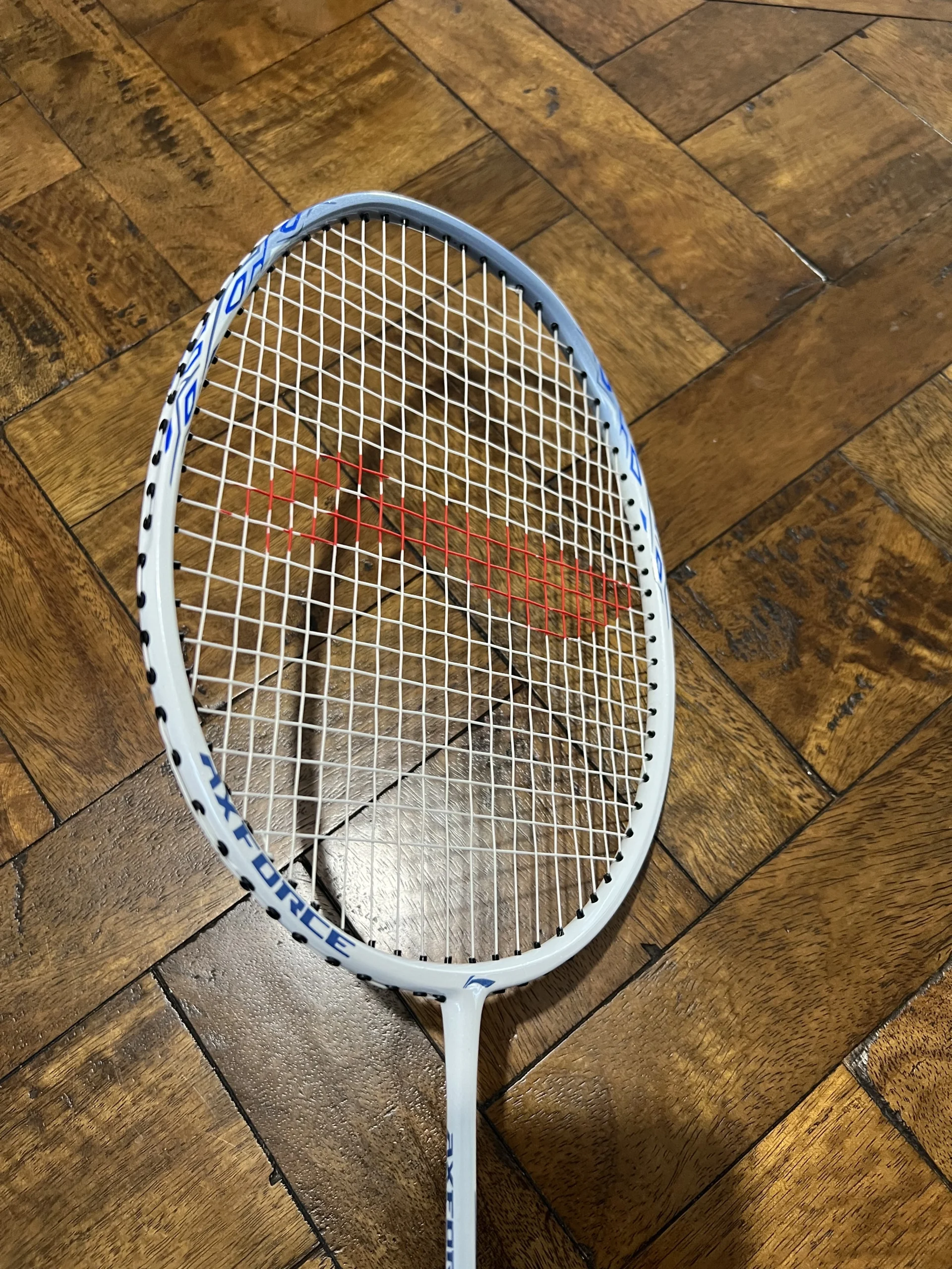 Li-Ning AXForce 9 Badminton Racquet – Carbon Fibre – 85g+ (Pearl White Cyanine Blue) 8 Cyanine Blue Racquet racket badminton OSC